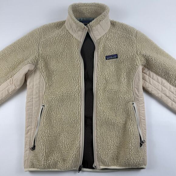 Vintage Patagonia Synchilla Cream Fleece Zip Up Camping Hiking Size Small - Picture 2 of 8